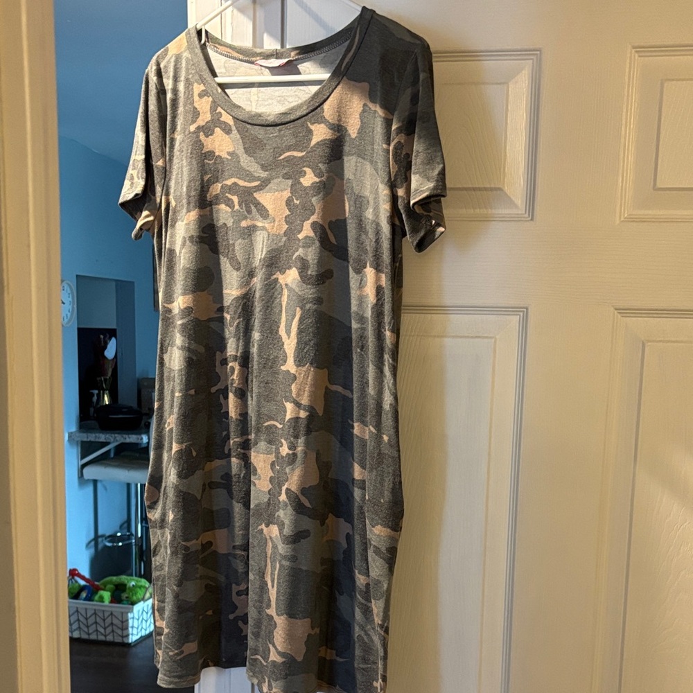 Pink Lily Camouflage Mini Dress